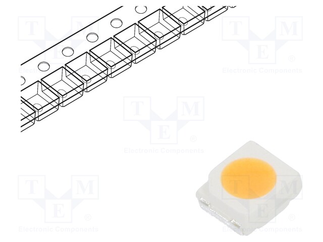 LED; SMD; 3528,PLCC2; white warm; 5÷9lm; 2568-2753K; 95; 120°; 30mA