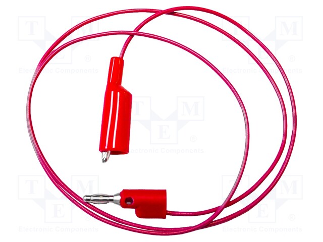 Test lead; PVC; 1.5m; red; 5A; 300V; Cond.cross sec: 0.51mm2