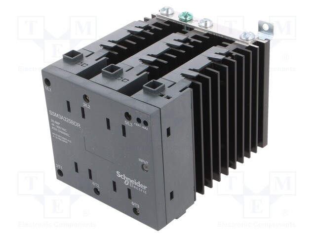 Relay: solid state; Ucntrl: 4÷32VDC; 25A; 48÷600VAC; 3-phase; DIN