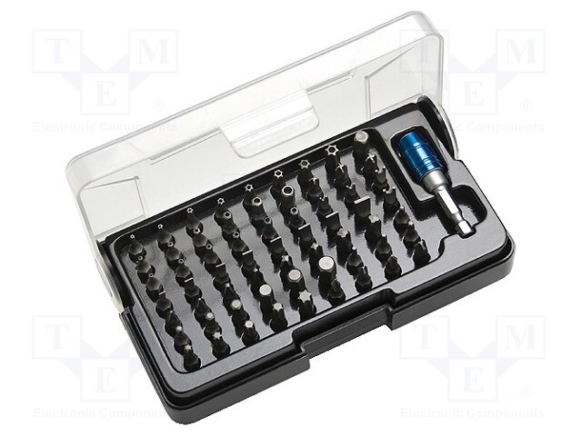 Screwdriver bits; Pcs: 64; Package: plastic box; 25mm