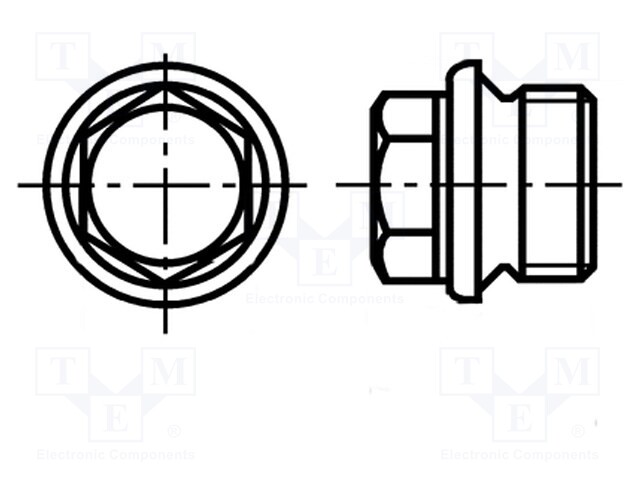 Hexagon head screw plug; M12; 1.5; acid resistant steel A4; 13mm