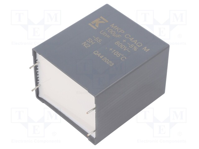 Capacitor: polypropylene; DC-Link; 100uF; ESR: 2.2mΩ; THT; ±5%