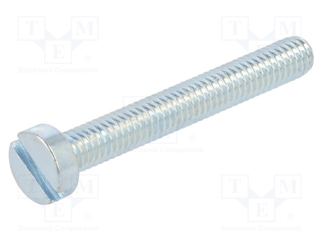 Screw; M4x30; DIN: 84; Head: cheese head; slotted; steel; zinc