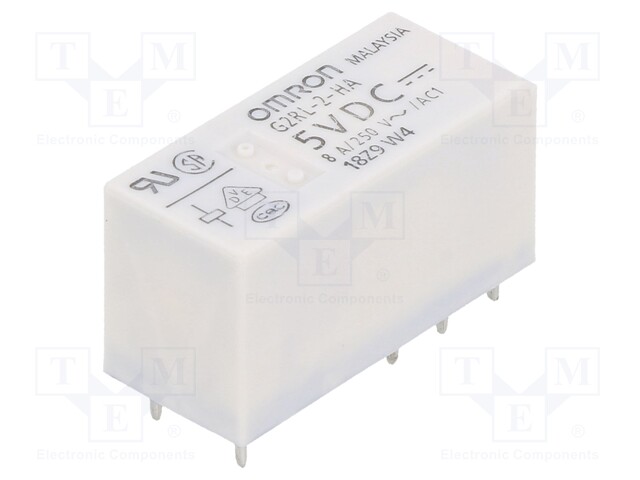 Relay: electromagnetic; DPDT; Ucoil: 5VDC; 8A/250VAC; 8A/24VDC