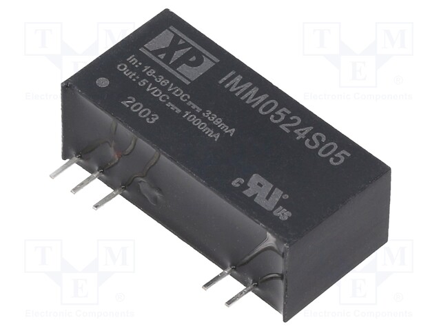 Isolated Board Mount DC/DC Converter, Medical, 1 Output, 5 W, 5 V, 1 A