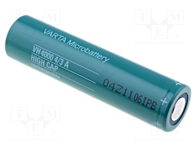 Re-battery: Ni-MH; 4/3A; 1.2V; 3800mAh; Features: low +
