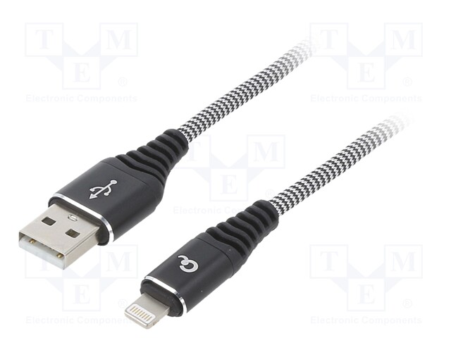 Cable; USB 2.0; Apple Lightning plug,USB A plug; gold-plated; 1m