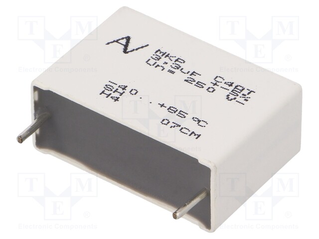 Capacitor: polypropylene; 3.3uF; ESR: 7.8mΩ; C4AT; THT; ±5%; 250VDC