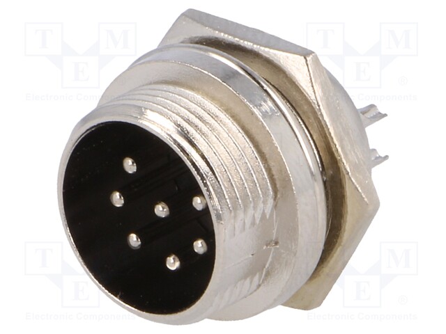 Socket; microphone; male; PIN: 7; for panel mounting