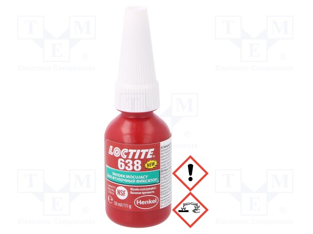 Anaerobic adhesive; green; bottle; 10ml; LOCTITE 638; 4min