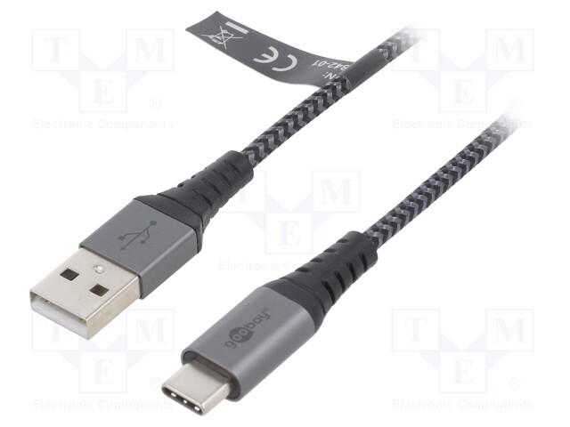 Cable; USB 2.0; USB A plug,USB C plug; 0.5m; 480Mbps