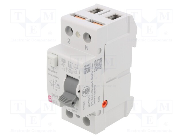 RCD breaker; Inom: 40A; Ires: 30mA; Poles: 2; 230/400V; DIN; IP20