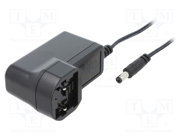 Power supply: switched-mode; 12VDC; 0.5A; Out: 5,5/2,1; 6W; 76%