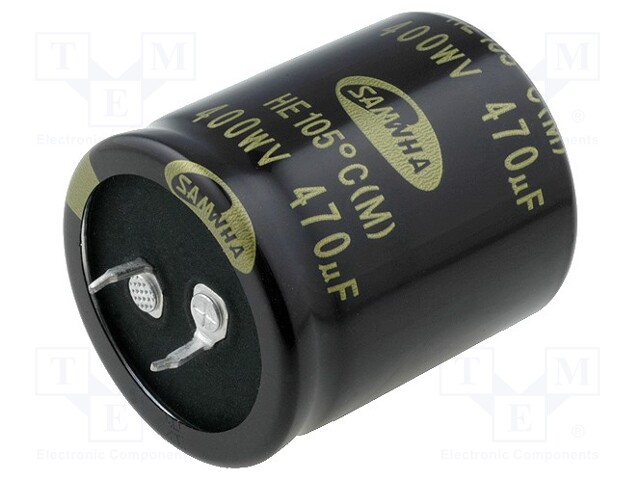 Capacitor: electrolytic; SNAP-IN; 470uF; 400VDC; Ø35x40mm; ±20%