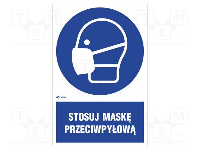 Safety sign; regulatory; Mat: PVC; W: 200mm; H: 300mm