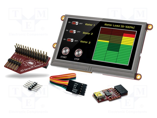 Dev.kit: with display; TFT; 4.3"; 480x272; Display: graphical; 5VDC