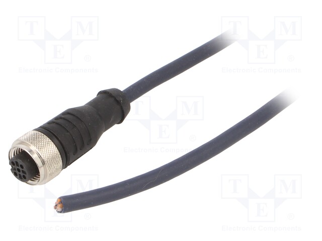 Connection lead; M12; PIN: 4; straight; 5m; plug; 250VAC; 4A; IP69K