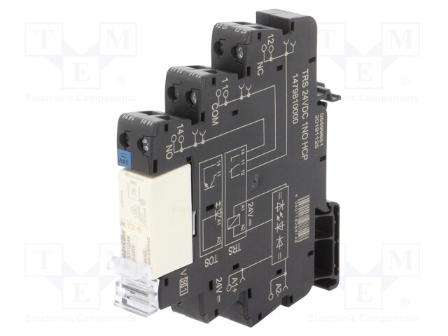 Relay: interface; SPDT; Ucoil: 24VDC; Ucntrl: 19.2÷28.8VDC; 16A