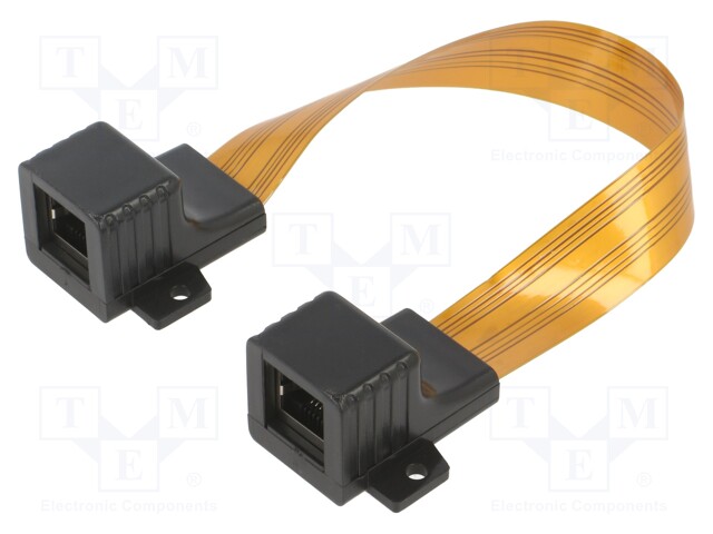 Extender RJ45; orange; 0.17m; RJ45 socket,both sides