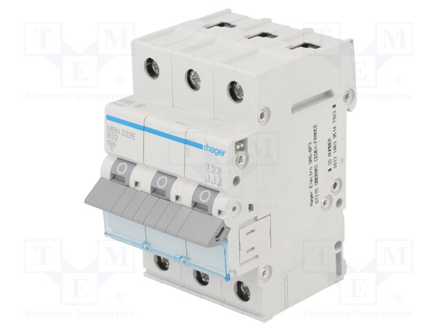 Circuit breaker; 400VAC; Inom: 32A; Poles: 3; DIN; Charact: B; 6kA