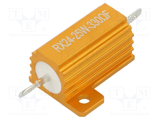 Resistor: wire-wound; with heatsink; 330Ω; 25W; ±1%; 50ppm/°C