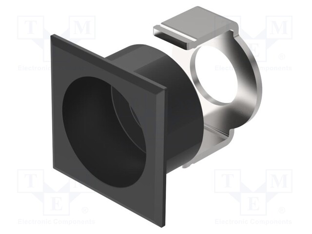 Button holder; 16mm; 15.8x15.8mm; black; Face dim: 19x19mm