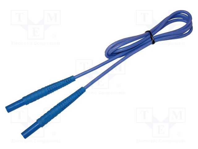 Test lead; banana plug-banana plug; insulated; Urated: 1kV; blue