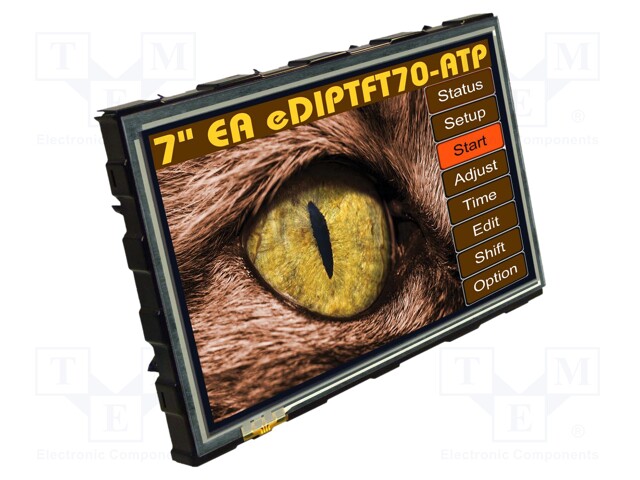 Display: TFT; 7"; 800x480; Illumin: LED; Dim: 170x112mm; Colour: RGB