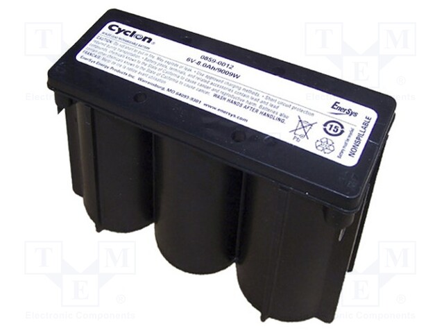 Re-battery: acid-lead; 6V; 8Ah; AGM; 139x54x102mm; -85÷85°C