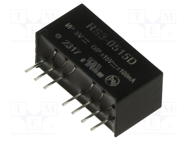 Converter: DC/DC; 3W; Uin: 4.5÷9V; Uout: 15VDC; Uout2: -15VDC; SIP8