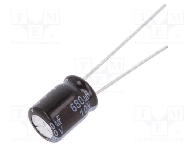 Capacitor: electrolytic; low impedance; THT; 680uF; 10VDC; ±20%