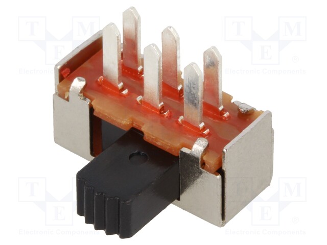 Switch: slide; Pos: 2; 0.3A/30VDC; ON-ON; Mounting: PCB,THT; 30mΩ