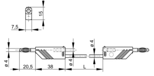 Test lead; 60VDC; 30VAC; 32A; Len: 250mm; red; Material: brass