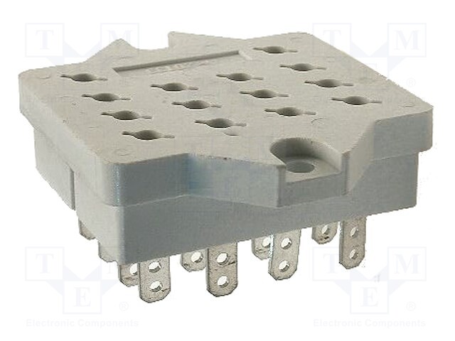 Socket; PIN: 14; 10A; 250VAC; Mounting: PCB; Leads: for soldering