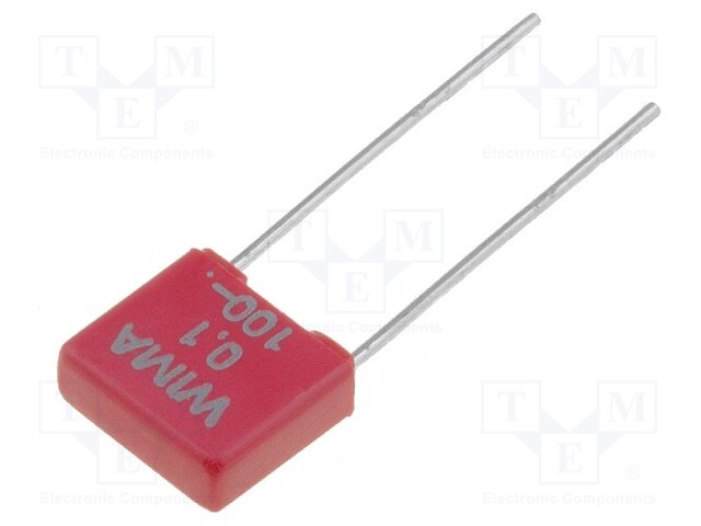 Capacitor: polyester; 100nF; 63VAC; 100VDC; Pitch: 5mm; ±5%