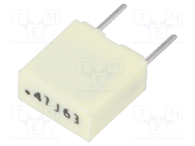 Capacitor: polyester; 470nF; 40VAC; 63VDC; Pitch: 5mm; ±5%