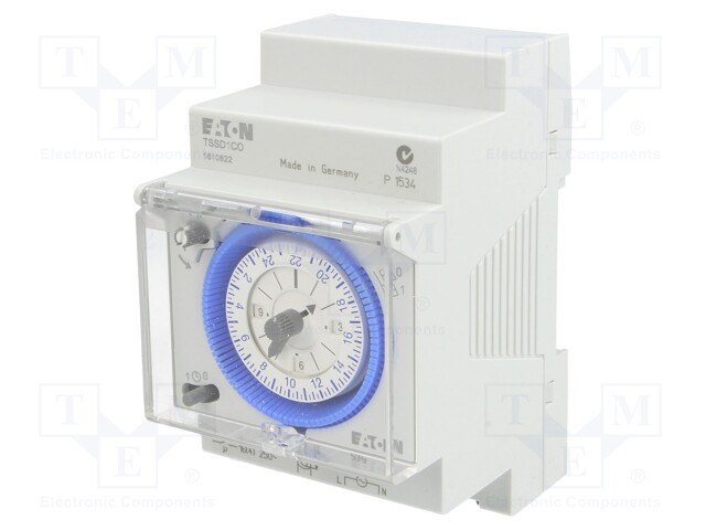 Programmable time switch; 15min÷24h; SPDT; 250VAC/16A; DIN; PIN: 5