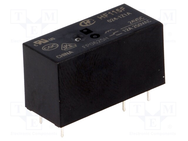 Relay: electromagnetic; SPDT; Ucoil: 24VDC; 12A/250VAC; 12A/24VDC