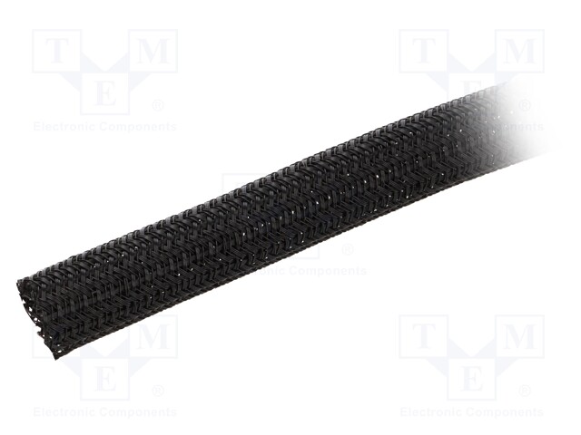 Polyester conduit; ØBraid : 12.7mm; polyester; black; -70÷125°C