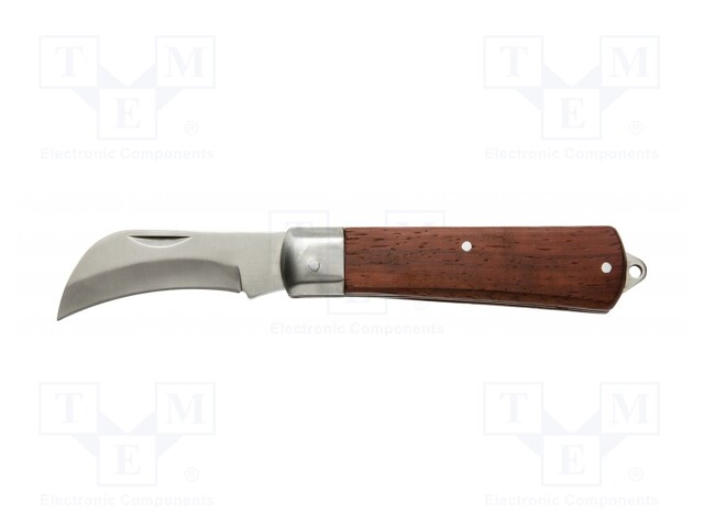 Knife; universal; 198mm; folding; Handle material: wood