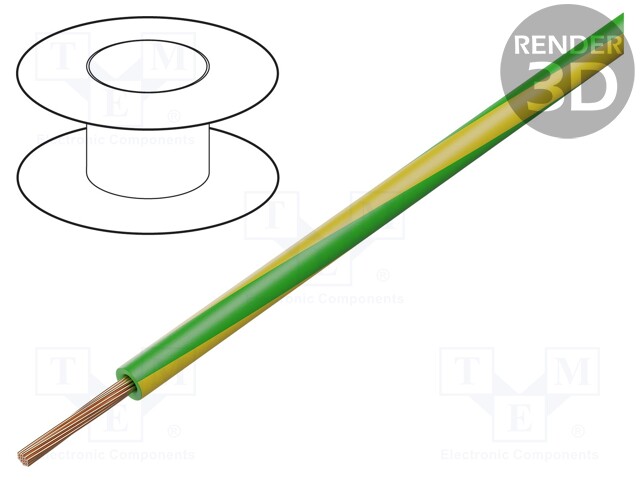 Wire; BETAtherm® 155; 1x0.5mm2; stranded; Cu; yellow-green; 600V