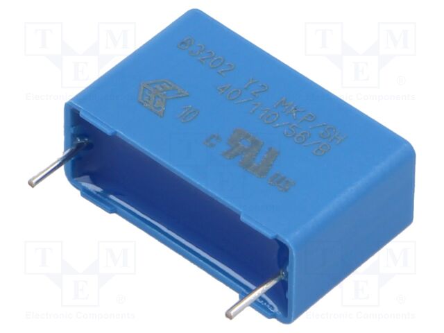 Capacitor: polypropylene; Y2; 100nF; 10.5x16.5x26.5mm; THT; ±20%