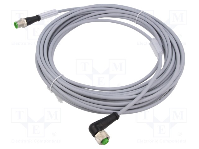 Connection lead; M12; PIN: 4; 10m; 250VAC; 4A; -25÷85°C; PUR; 250VDC