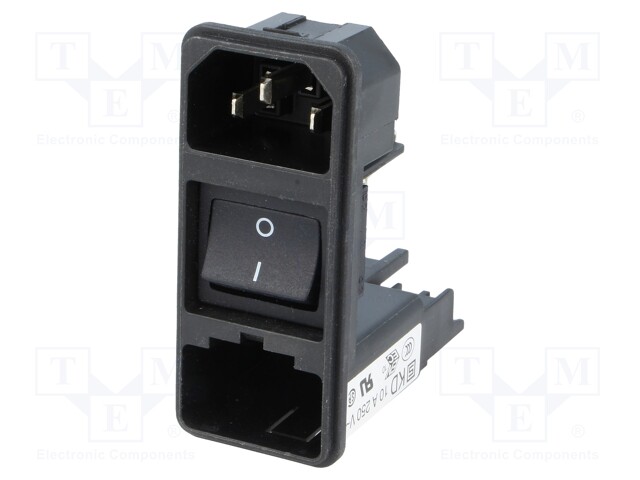 Connector: AC supply; socket; male; 10A; 250VAC; IEC 60320