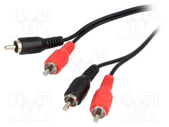 Cable; RCA plug x2,both sides; 10m; black