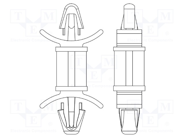 PCB distance; polyamide 66; L: 4.8mm; latch/latch; Colour: natural