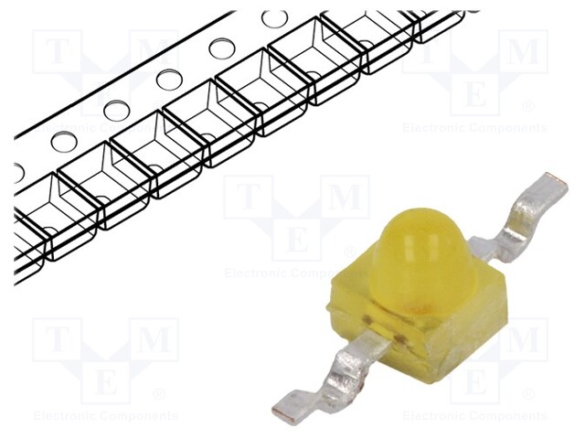 LED; 1.65mm; yellow; axial; 1÷9mcd; 90°; Front: convex; 2.1÷2.7V; THT