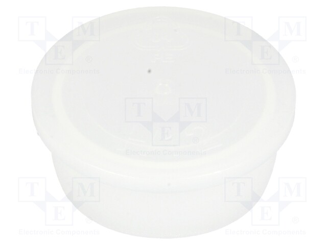 Plugs; Body: semi-transparent; Out.diam: 24.6mm; H: 9mm; Mat: LDPE