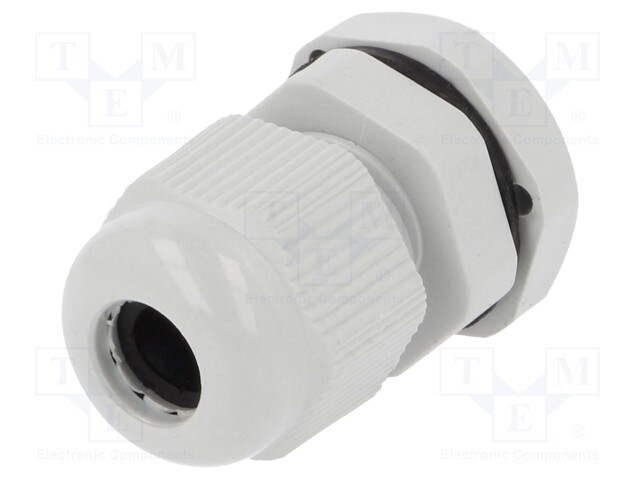 Cable gland; M12; IP67; Mat: polyamide; grey