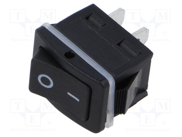 ROCKER; SPST; Pos: 2; ON-OFF; 16A/250VAC; black; IP68; none; 20mΩ